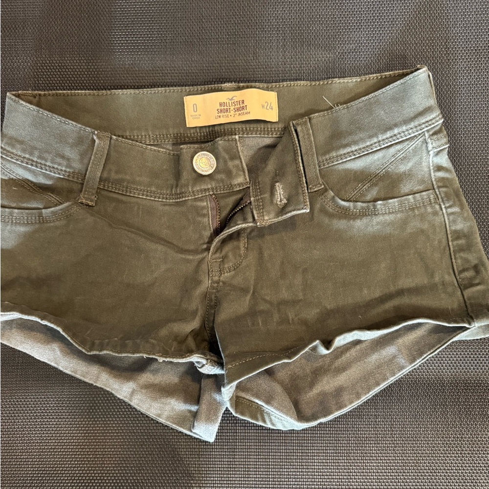 Hollister Women's Dark Green Jean Shorts